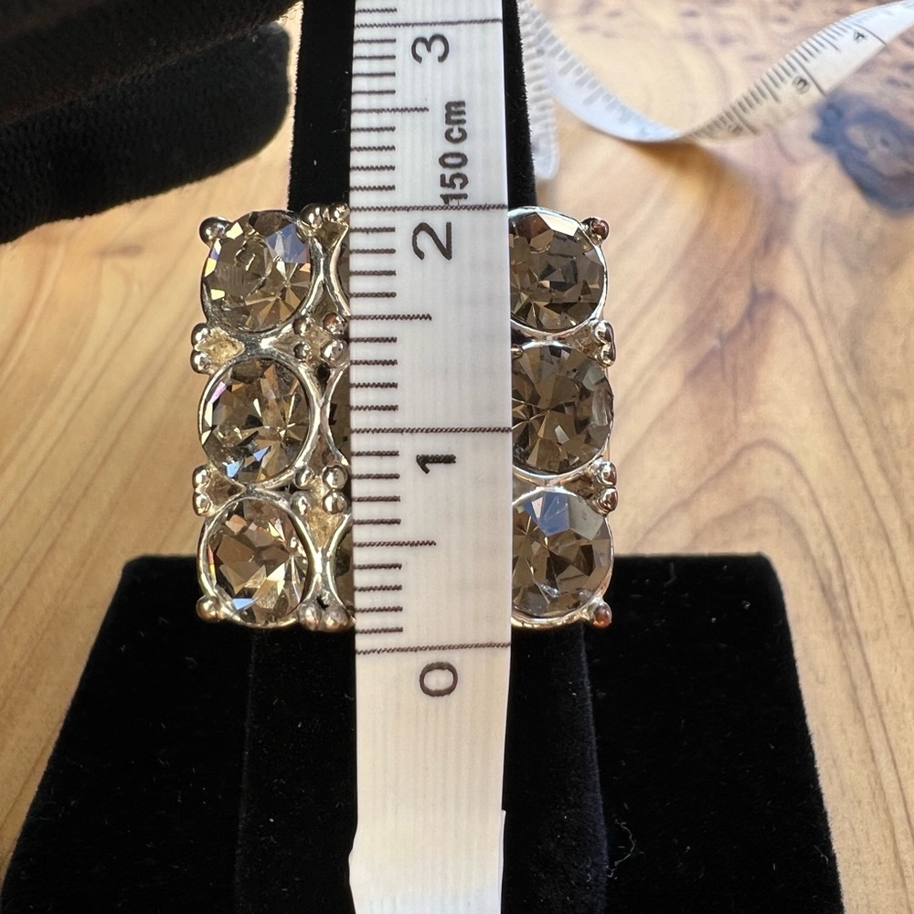 Silver & Smokey Quartz Ring SZ 7 - Picture 9 of 11